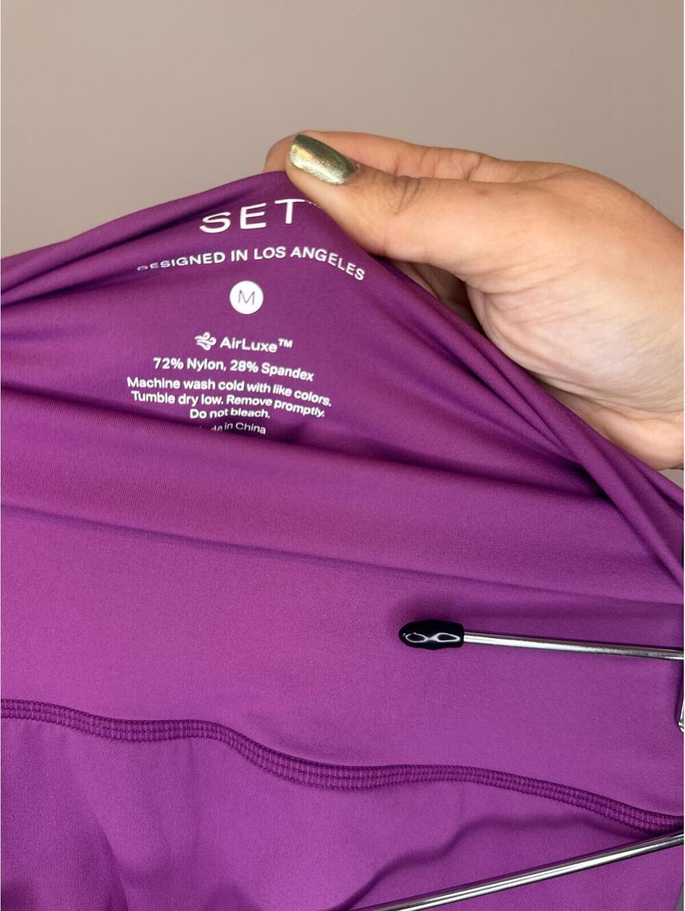 SET ACTIVE | Limited Edition AirLuxe Breathe Mini Shorts Purple Size M Biker - Picture 3 of 3
